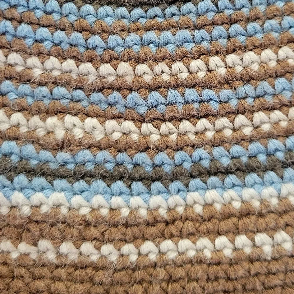 Old Navy Blue Brown Stripe Knit Beanie